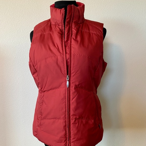 Eddie Bauer Goose Down Puffer Vest, PXS, Gently Used, Crimson Red - Picture 2 of 12